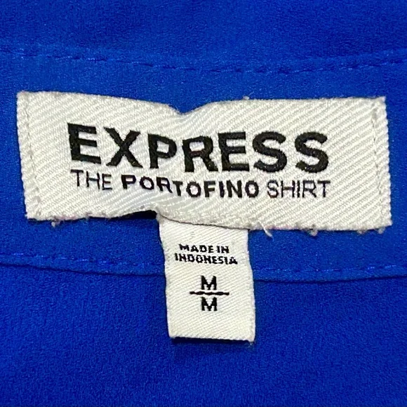 Express Royal Blue Sleeveless Portofino Shirt, Size M - Picture 4 of 5